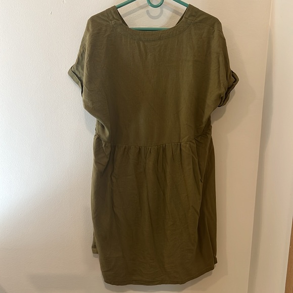 Universal Threads Target dress WITH POCKETS! Size L green linen. - Picture 2 of 5
